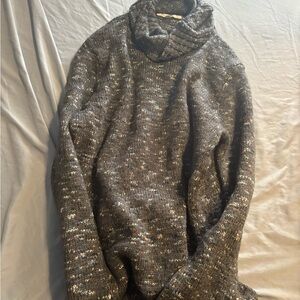 Women  Gray Marled Turtleneck Sweater